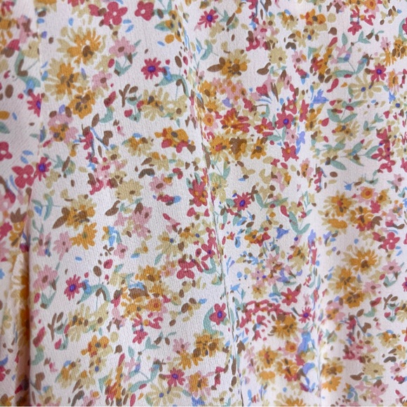 LULUS Isn't She Darling Blush Floral Print Puff Sleeve Mini Dress. Size Large - Picture 11 of 14